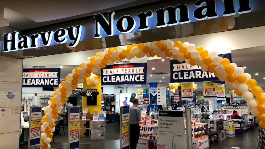 The front of a Harvey Norman store.