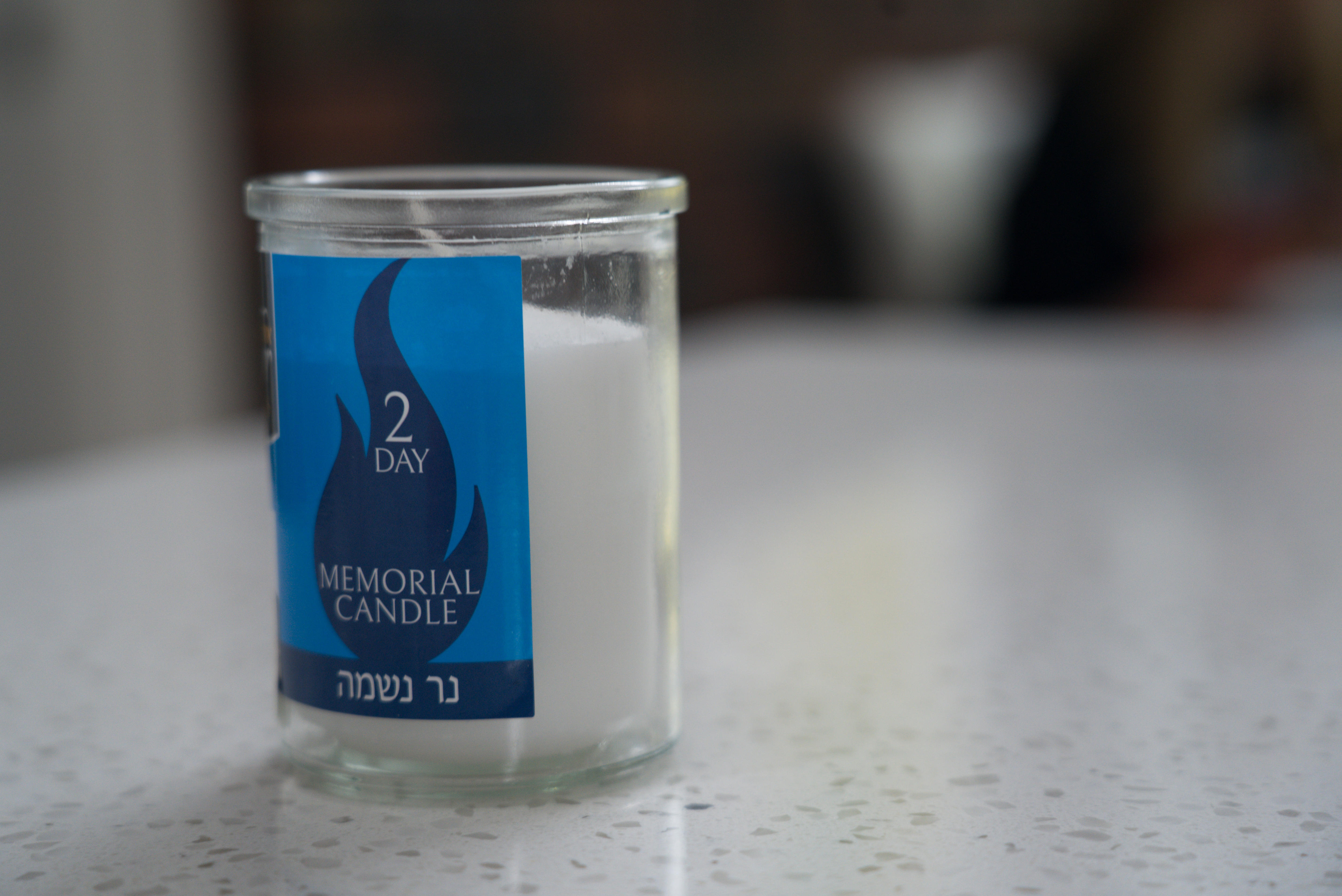A memorial candle