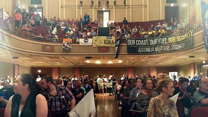 Union protest Newcastle City Hall.