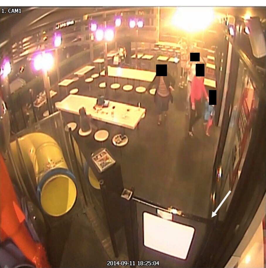 The CCTV stills show William's foster mother and father taking him to a McDonald's on September 11, 2014.