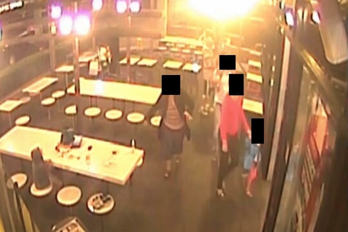 The CCTV stills show William's foster mother and father taking him to a McDonald's on September 11, 2014.