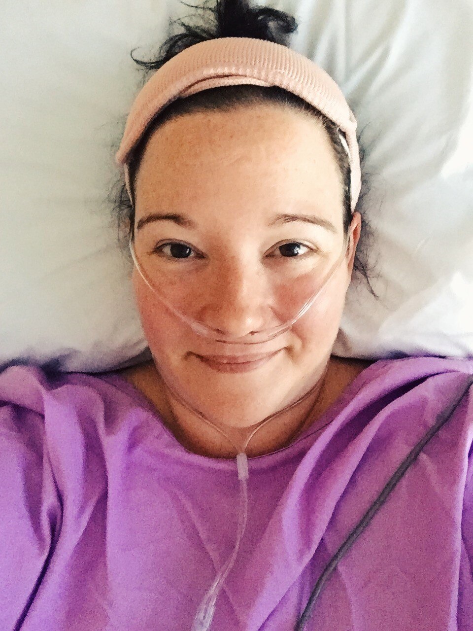 Alexandra Dunn lying in hospital, in a story about when and how to seek second medical opinion.