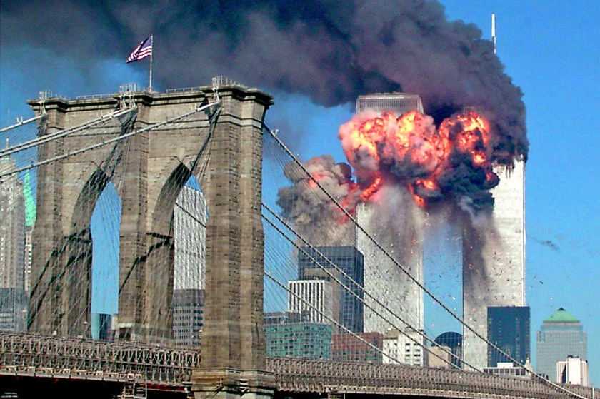 The second tower of the World Trade Centre explodes