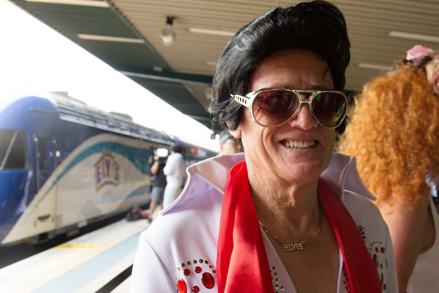 Phil Voss before boarding the Elvis Express train to Parkes.