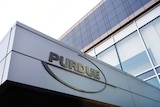 Purdue Pharma logo on building