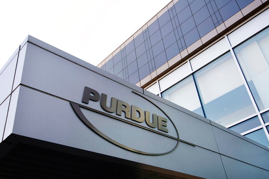 Purdue Pharma logo on building