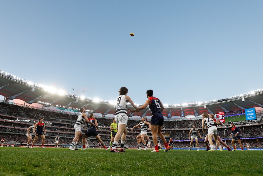 Inside Perth Stadium during the AFL preliminary final