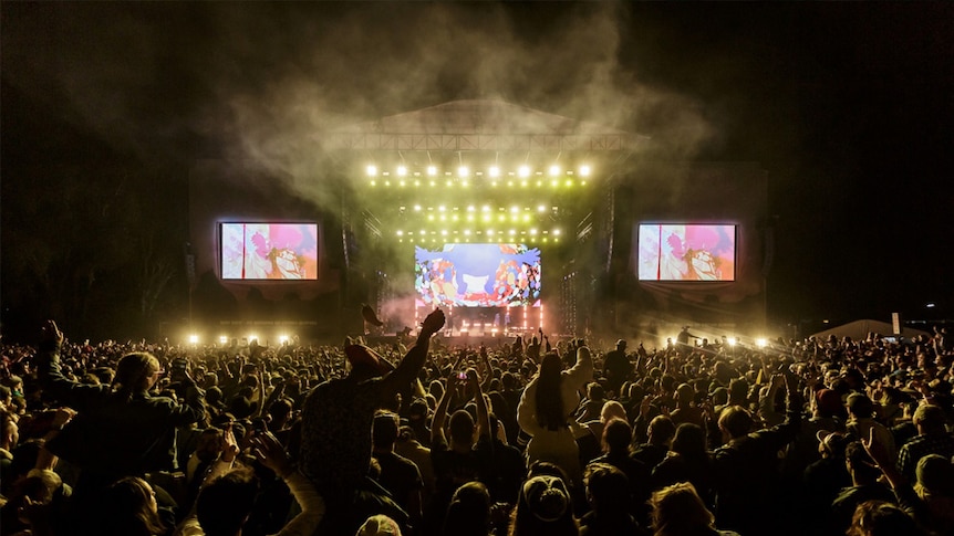 PNAU performing at the Amphitheatre at Splendour In The Grass 2018
