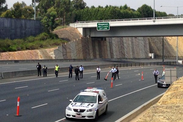 Scene of collision outside EastLink tunnel