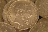 The obverse of this gold coin shows King Leopold II of Belgium
