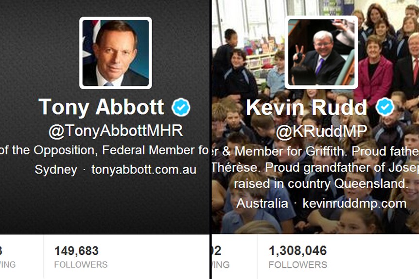 Rudd and Abbott Twitter accounts