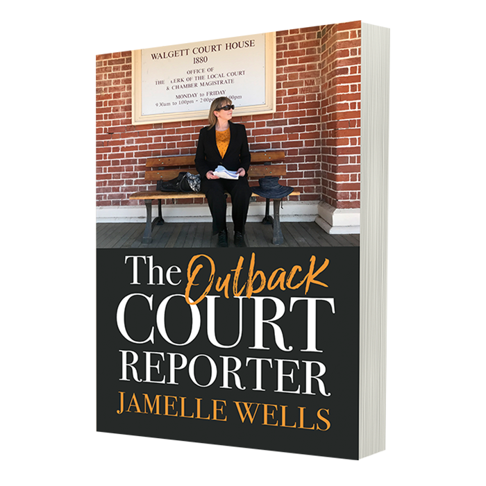 ABC Journalist Jamelle Wells sitting outside Walgett Court