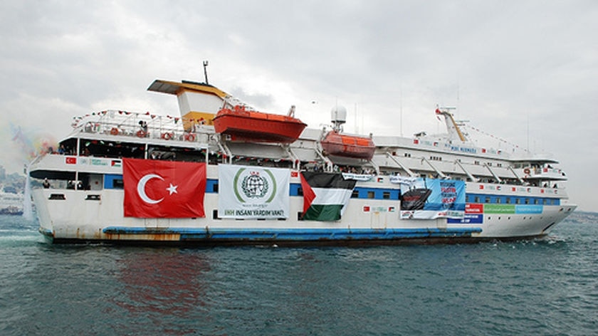 One of the Turkish ships taking part in the Freedom Flotilla