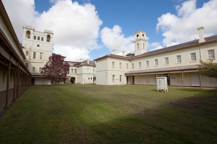 A courtyard at the old Aradale Mental Asylum.