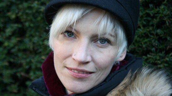 Professor Heather Widdows in woolen hat.