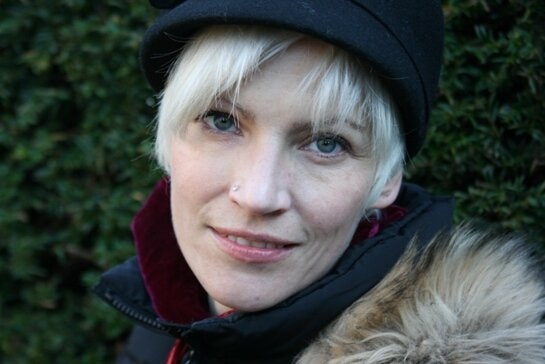 Professor Heather Widdows in woolen hat.