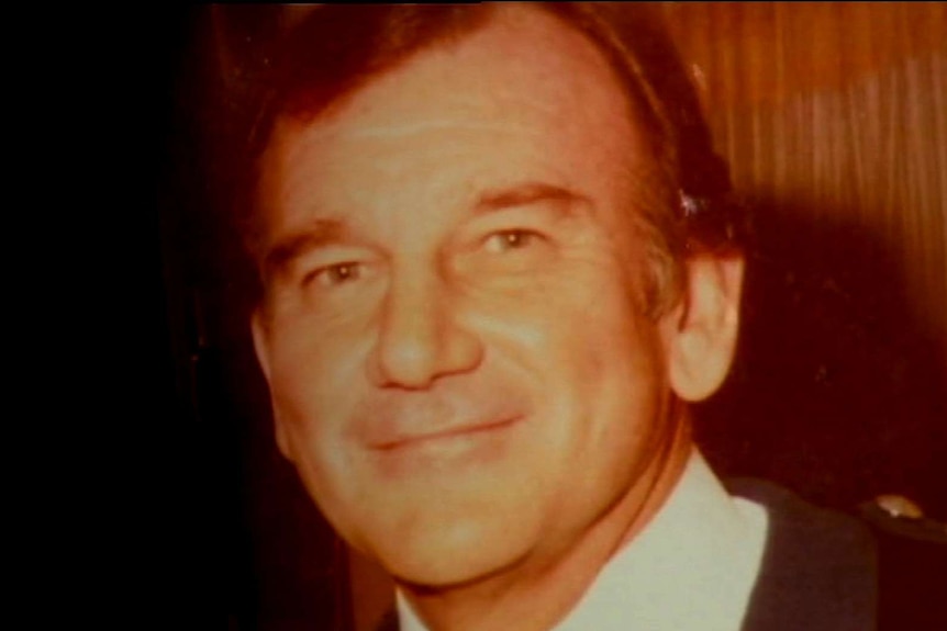 A tight head shot of former WA Police detective Bernie Johnson.
