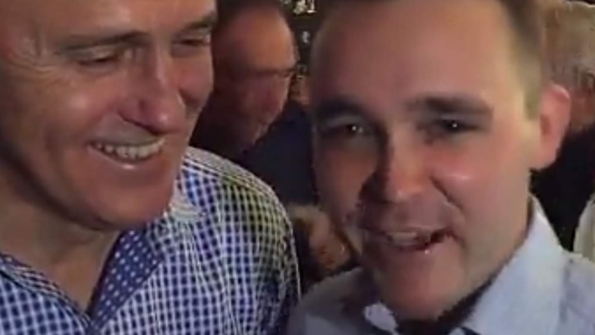 The Prime Minister with Wyatt Roy in his first Snapchat