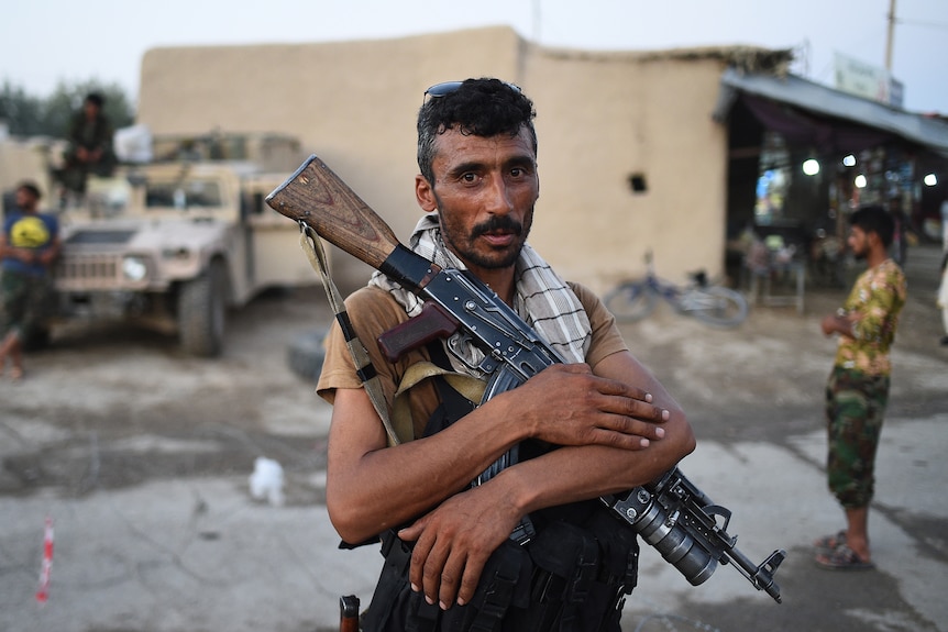 A portrait of a soldier inside Mazar-i-Sharif. 