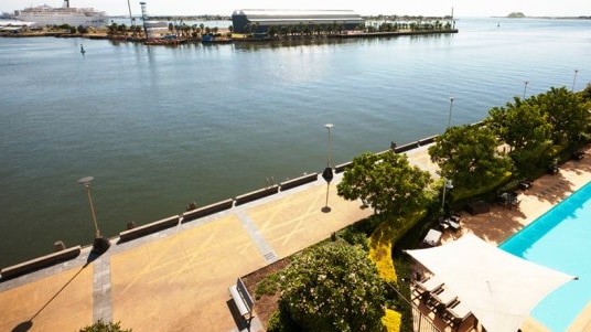 The view of Newcastle Harbour from Crowne Plaza, Newcastle.