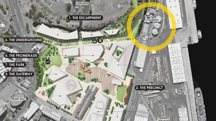 Graphic showing how close a treatment plant is to a redevelopment