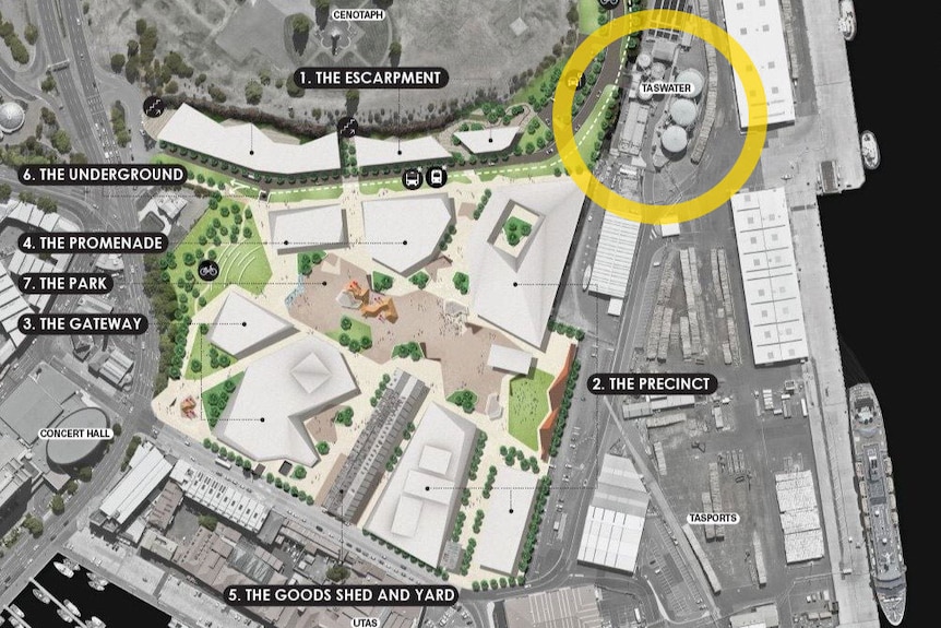 Graphic showing how close a treatment plant is to a redevelopment