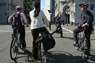 San Franciscans on Bike to Work Day May 14, 2009 (Getty Images)