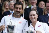 Stosur celebrates with Zimonjic after winning Wimbledon mixed doubles