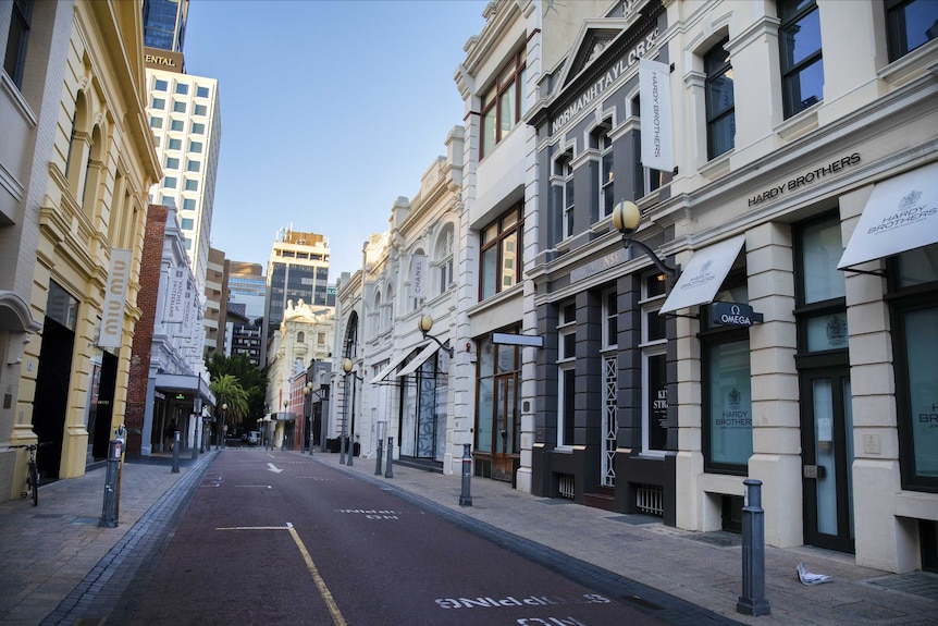 An empty street in inner-city Perth