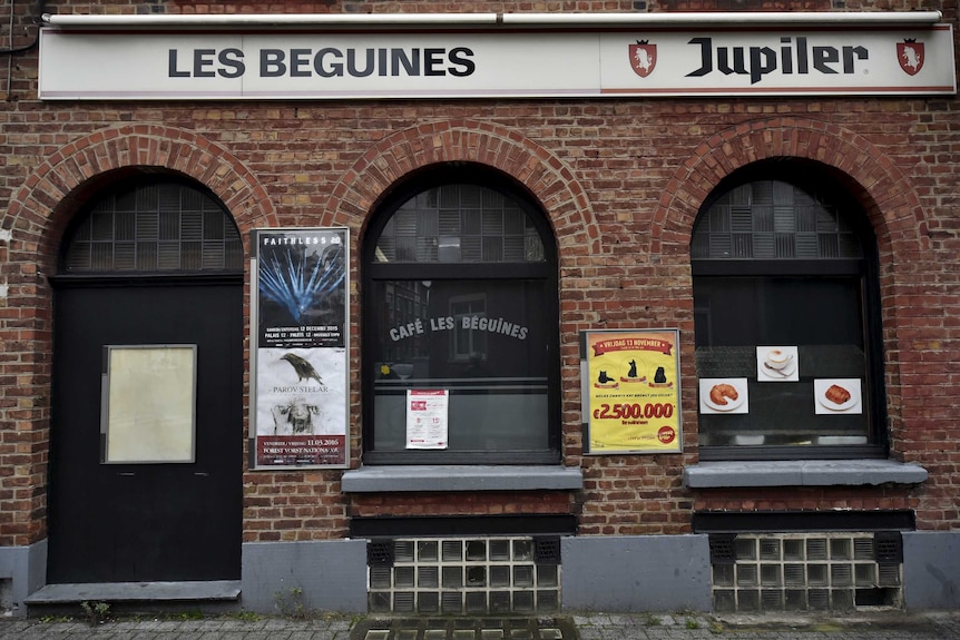 A view shows the bar was run by the French Abdeslam brothers, Les Beguines, in Brussels.
