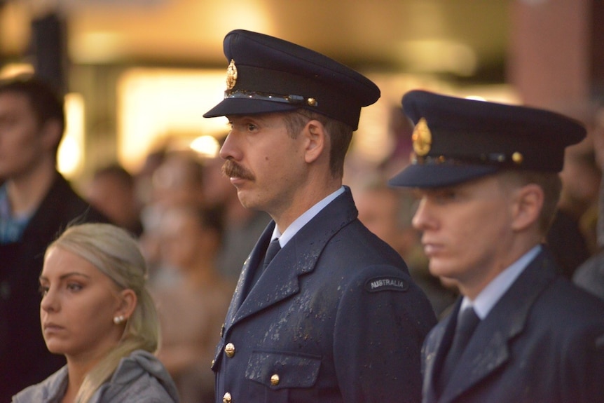 People participate in the Adelaide Anzac Day dawn service