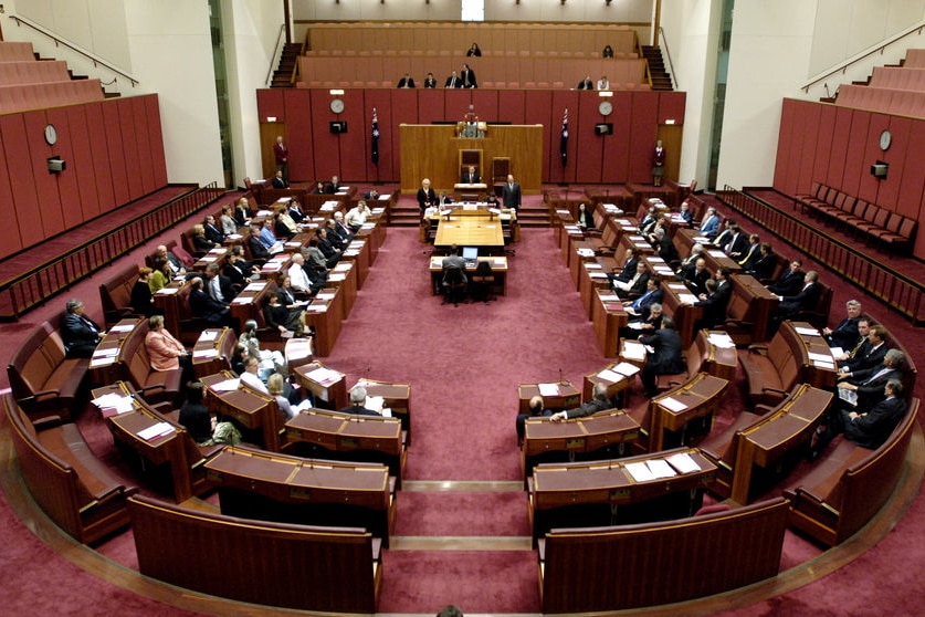 The Senate at Parliament House in Canberra.