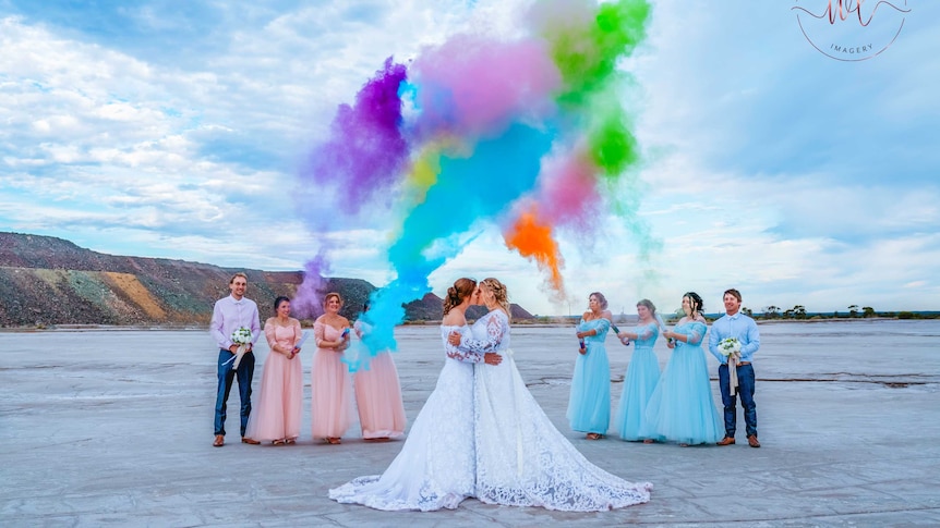 Bridal party for same-sex wedding