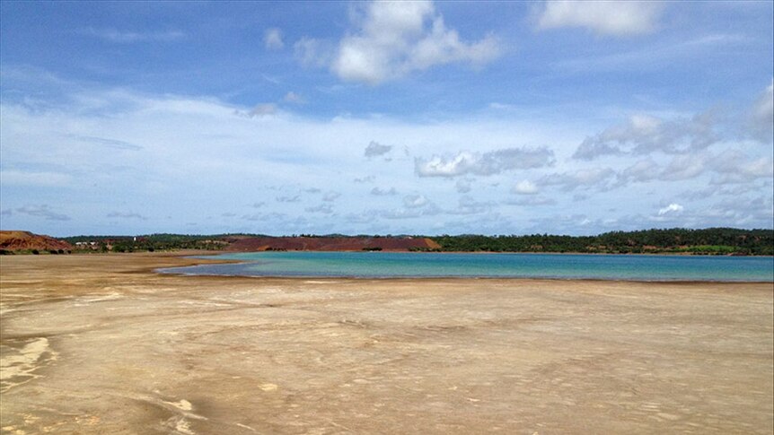 The tailings dam at Mount Todd gold mine, north of Katherine, in January 2013.