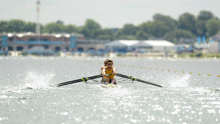 No worries ... Australia's men's four also dominated in their heat.