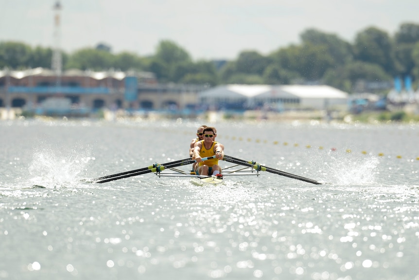 No worries ... Australia's men's four also dominated in their heat.