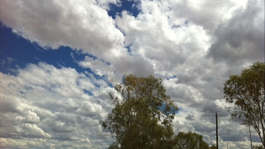 Clouds gather but fail to deliver rain over Julia Creek in the north-west of Queensland