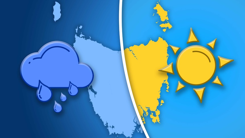 While half of Tasmania is experiencing wet conditions, the other half is in drought.