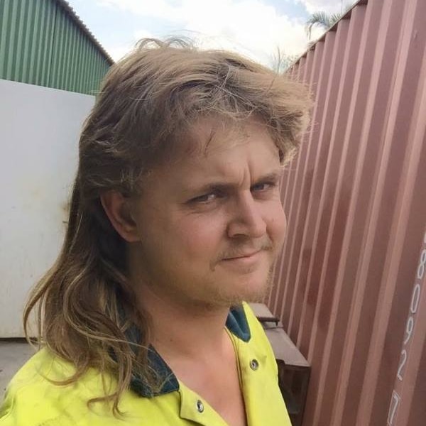 Man with wonderful mullet haircut