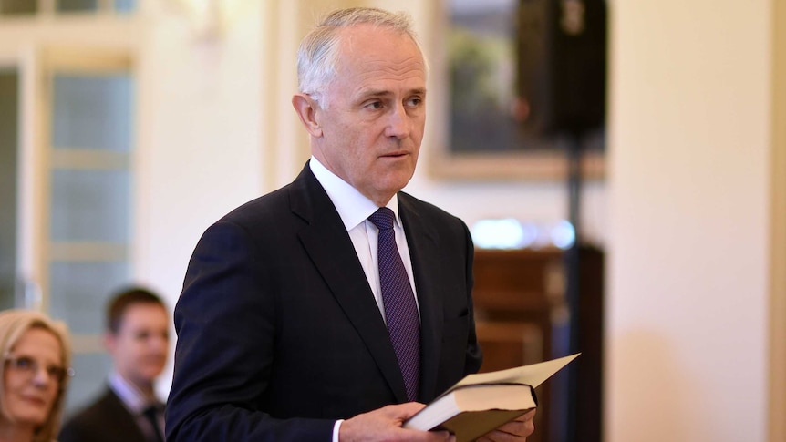 Malcolm Turnbull being sworn in