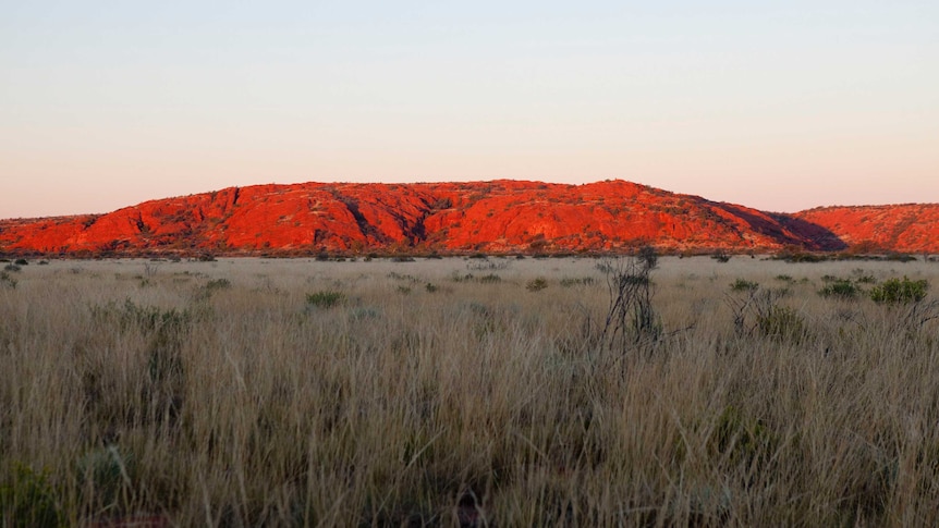 Carnarvon Ranges at sunset, north-east of Wiluna near Canning stock route