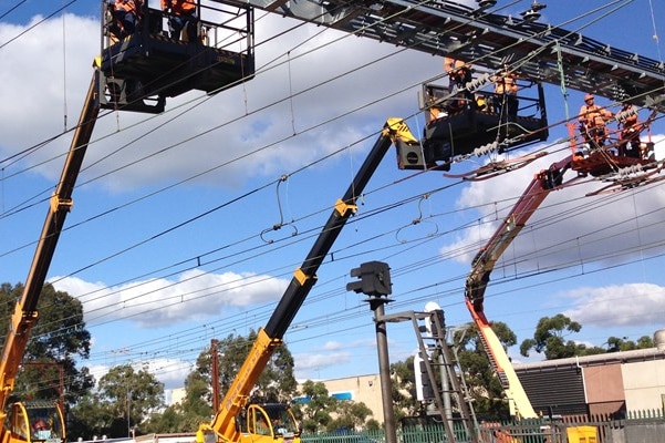 Penrith substation maintenance work being done by RCR Tomlinson emplyees