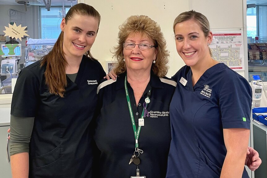 Nurses (from left) Rebecca Adam, Gillian Lack and Brenna Warren