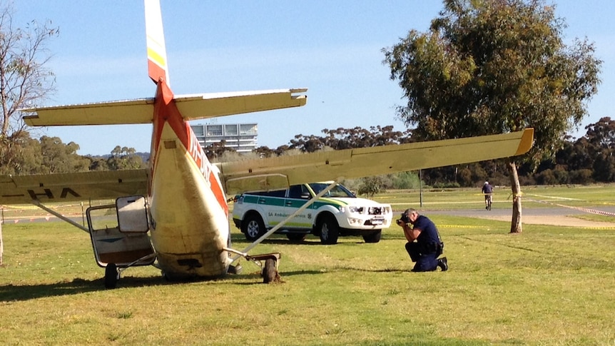 crashed Cessna in park lands