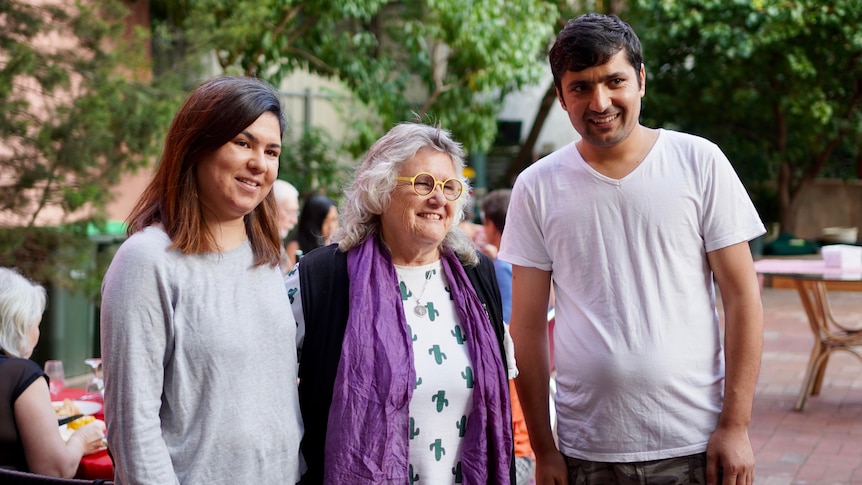 Amam Nazar Nazari and Mursal Nazari with Sue Gilbey