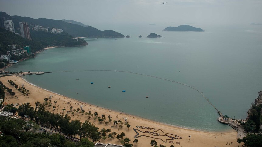 Shark prevention net in Hong Kong's Repulse Bay