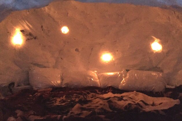 It took Patrick Horton and his friends six hours to construct the igloo during the New York blizzard.
