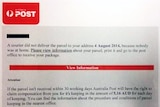 A screenshot of fake emails posing as a parcel delivery notification from Australia Post.