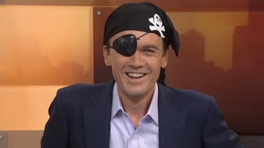 Michael Rowland dressed as a pirate in celebration of Talk Like a Pirate Day