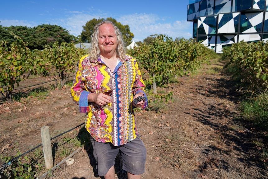 D'Arenberg chief winemaker Chester Osborn in vineyards.